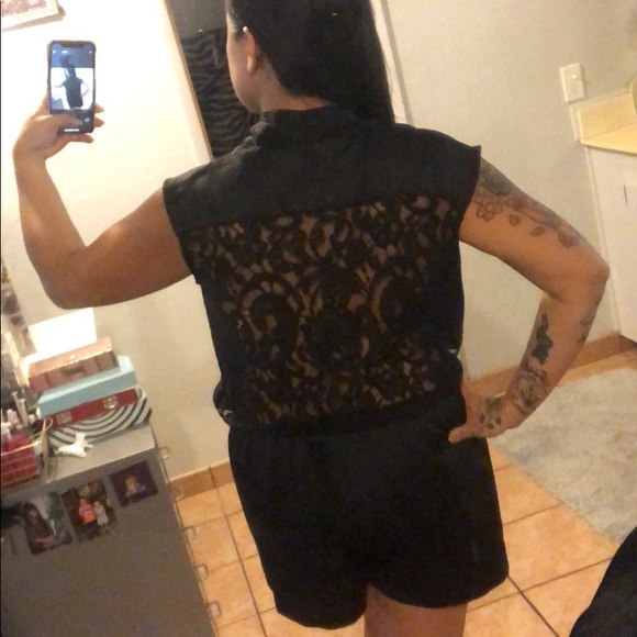 🌚MODCLOTH/ Satin Wrap Frt Romper w/ Lace Bk 🌚 - Picture 2 of 8